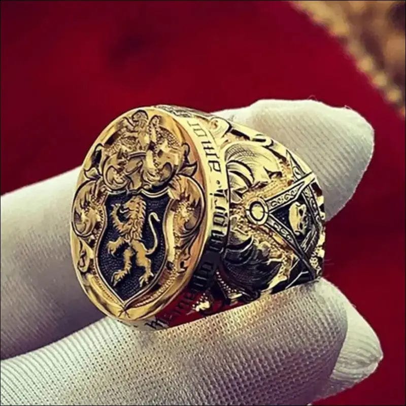 Wish AliExpress New England Lion Carving Stamp Ring