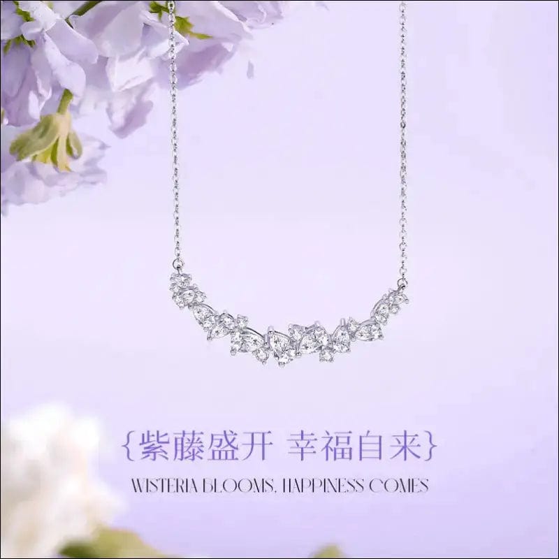 Wisteria flower smile necklace Mori high-end niche design