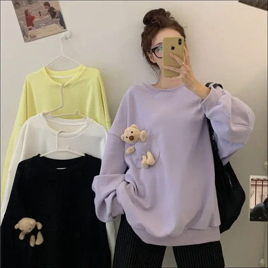 [With bear] 2023 cross-border new sweater women’s ins round