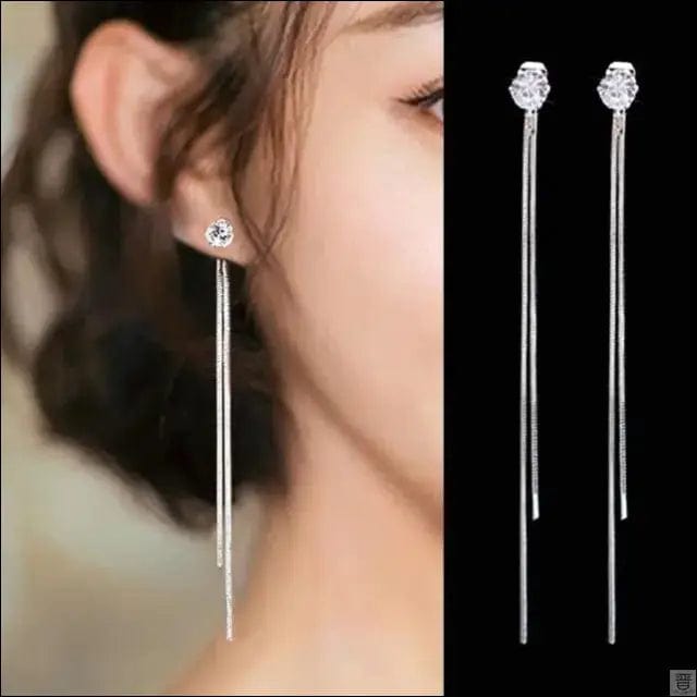 Wjczt Trend Simulation Pearl Long Earrings Female Moon Star