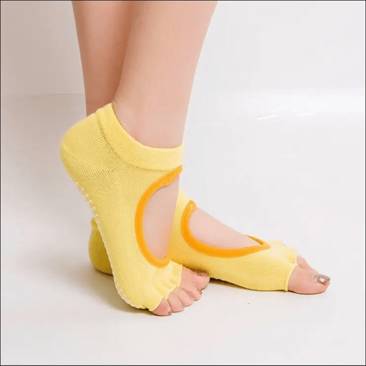 Women’s cotton non-slip yoga socks fitness five half finger