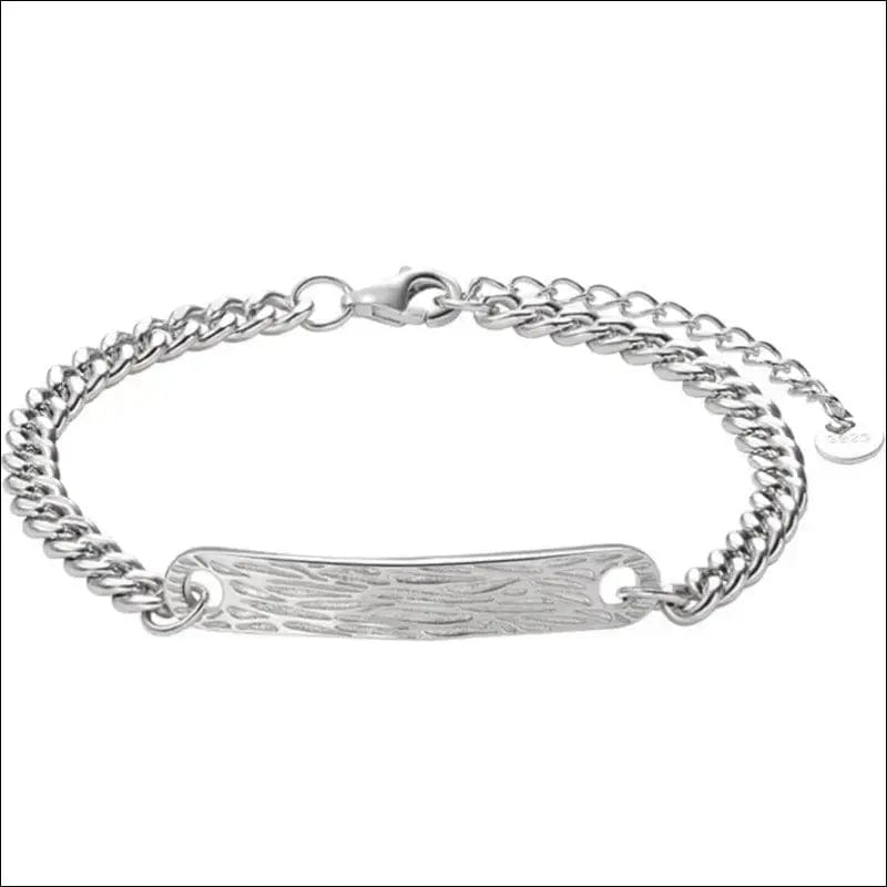 \Wooden branch\ couple silver bracelet female male a small