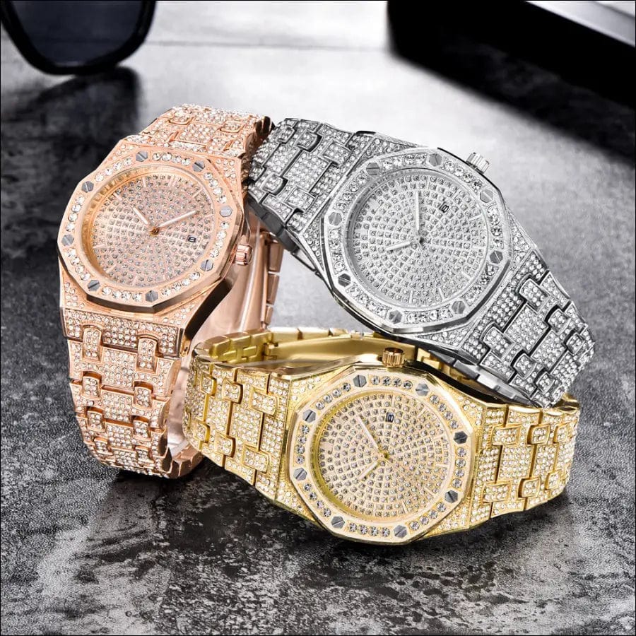 Xinew brand inlaid watch men’s Wish fashion calendar quartz