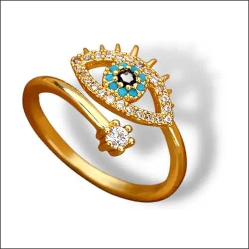 Zirkonia Ring mit blauem Auge - 68017562-gold BROKER SHOP