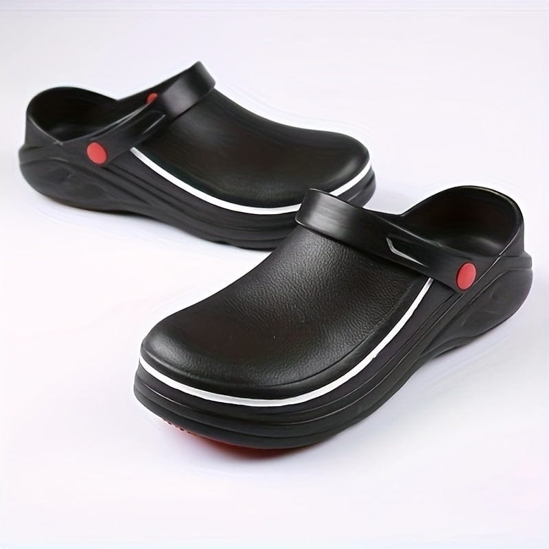 Men's EVA Clogs, Hollow Out Breathable Chef Shoes, Indoor Outdoor Non Slip Slippers