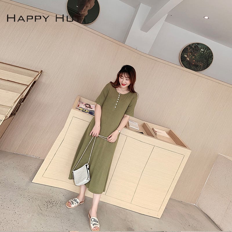 A generation of women's 2021 summer new dress modal large size women's fat mm dress N7148