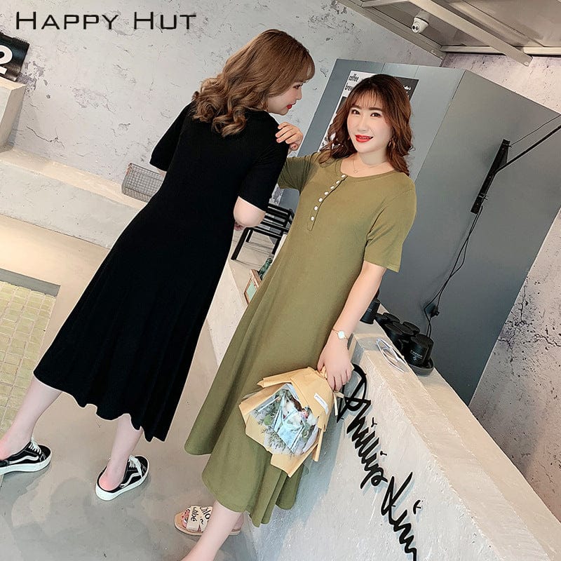 A generation of women's 2021 summer new dress modal large size women's fat mm dress N7148