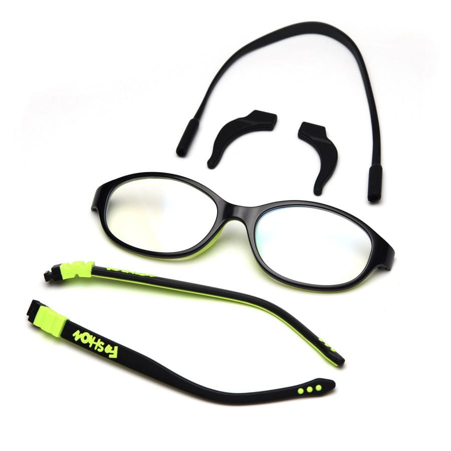 B9005 silicone compression enfant étudiant vue rapprochée lunettes cadre hommes fille lumière bleue lunettes