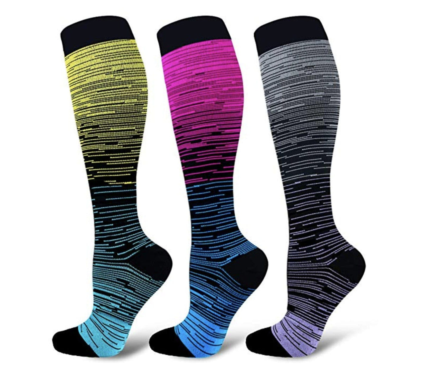 Spot gradient mixed color new pressure men and women socks middle tube sports nylon socks foreign trade cross-border hot new