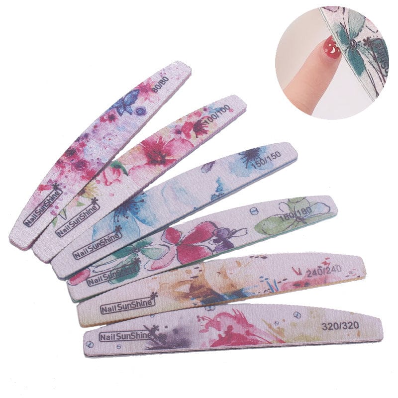 Cross-border specializes in new high-quality printing nail files to fight the armor frustrated sand strip flower nail tool