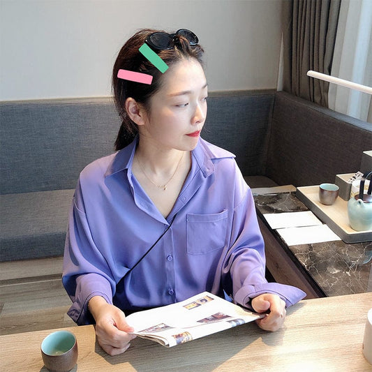 Ziuan chemise femme 2021 automne nouvelle version coréenne de couleur unie germplasin mince à manches longues revers lumière marée 316