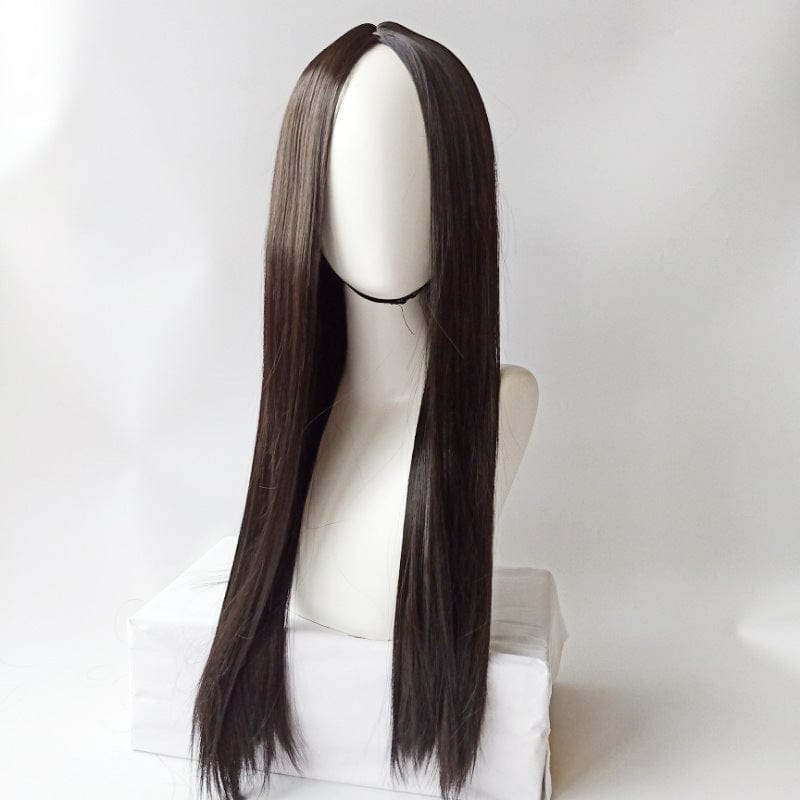 Cross-border new foreign trade wig ladies in black branch, straight hair cultivation, European and American high temperature wire, wholesale