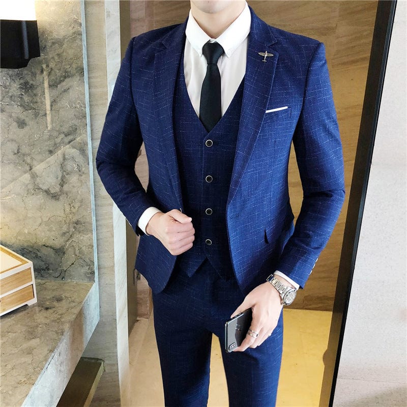 2019 nouveau costume pour hommes costume professionnel version coréenne de la robe mince costumes d'affaires robe de marié costume trois pièces