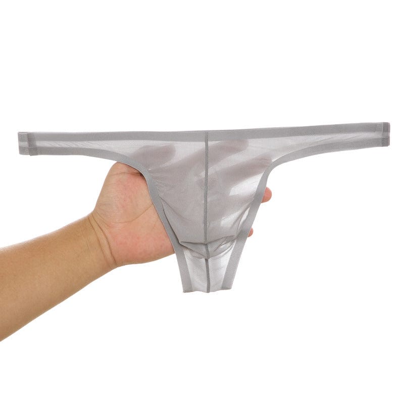 Manufacturers wholesale men's seamless clings, thin festival, short day, simple semi-transparent U-exposed buttocks ventilation underwear exit