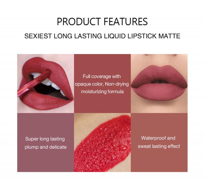 Non-sticky cup matte liquid lipstick set gift box