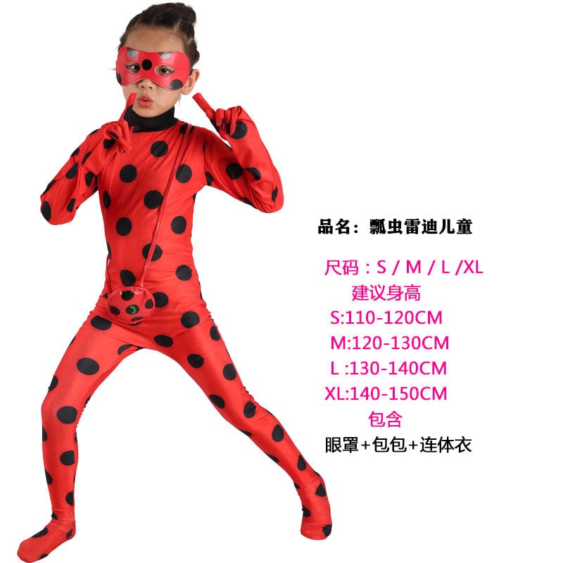 Ladybug girls, children's adult, Radi black cat, fake, Halloween costume, anime, dress