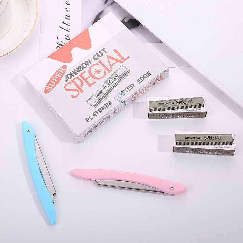 10 pieces of decorative eyebrows stainless steel scraping knife corrugated blade disposable eyebrow knife embroidery hairdressing tool