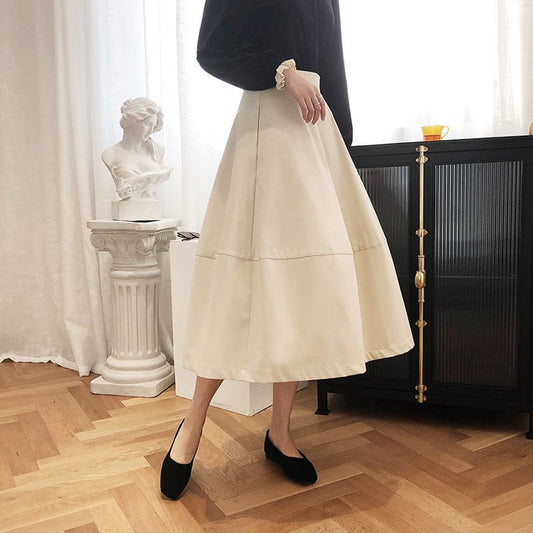 Deerian profil persévérant jupe femme printemps nouvelle sensation de coton longue section demi longueur jupe taille haute jupe 8007