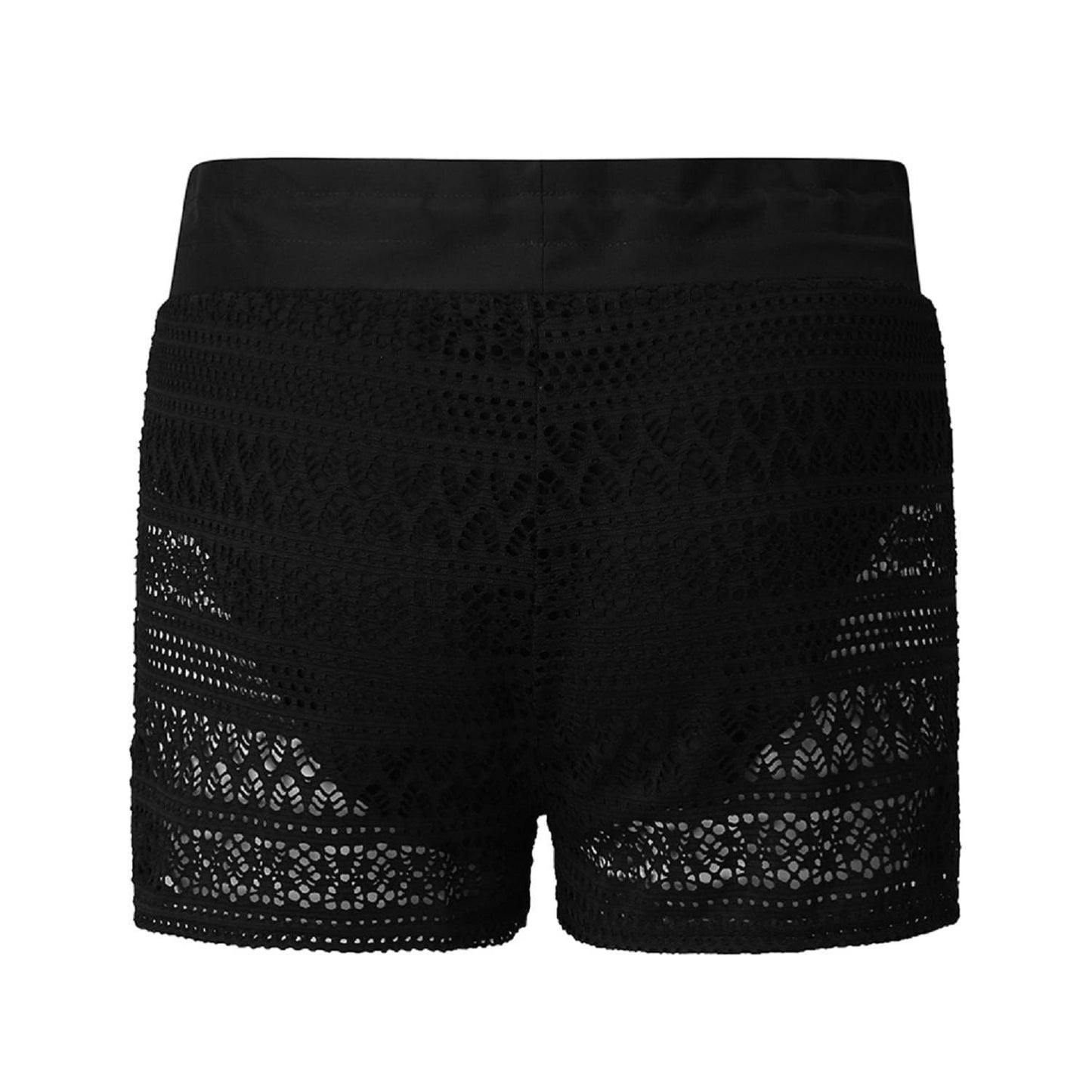 2020 swimming trunks female black jacquard lace shorts ladies four pole swimming trunks hot spring swimming shorts single piece set