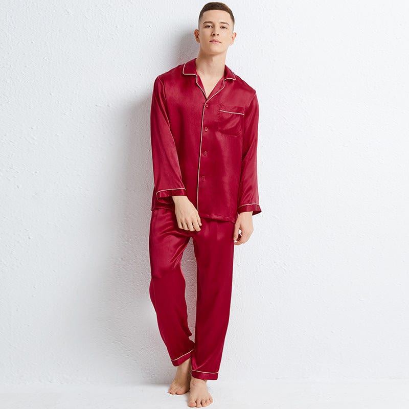 Pyjama en soie 2021 pour couple, pantalon à manches longues pour hommes, costume de service à domicile, printemps et été 100%