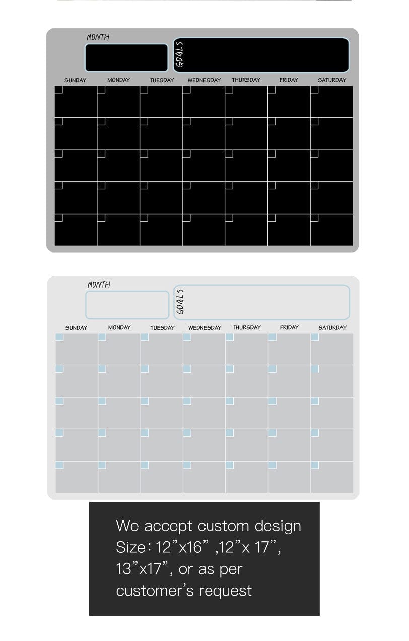 Cross-border special supply a3 rewritable monthly and weekly planner magnetic dry erase calendar refrigerator sticker message board soft whiteboard set