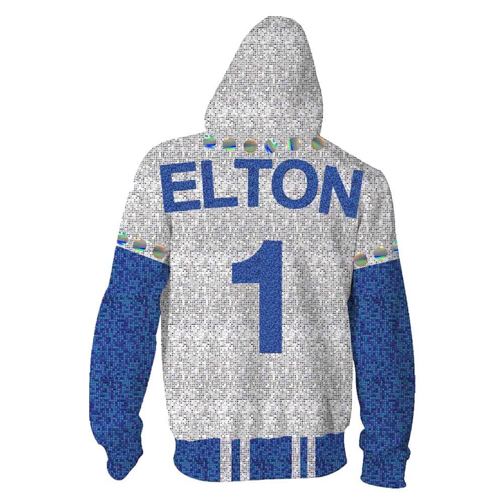 2019 Rocketman Elton John Dodgers Hoodie Baseball Team Uniform Cosplay Costume