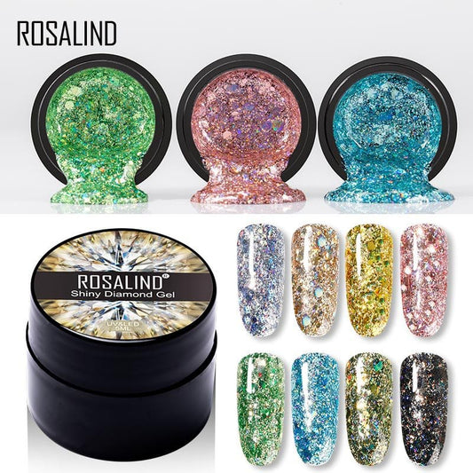 ROSALIND flash diamond nail polish sequins nail polish diamond nail polish UV glue broken diamond nail polish make-up