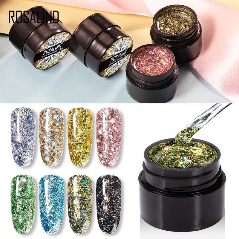 ROSALIND flash diamond nail polish sequins nail polish diamond nail polish UV glue broken diamond nail polish make-up