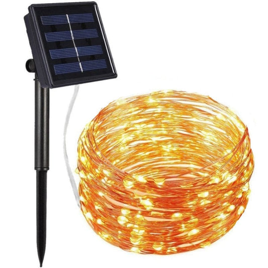 100 200LED Solar Copper Light Strings Outdoor Waterproof Garden Christmas Day Decoration
