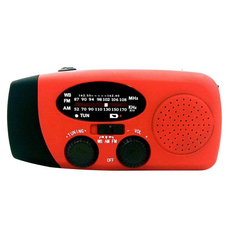 HRD-920 SOS Emergency Hand Crank Radio with LED Flashlight, AM/FM/NOAA/86DB Portable Weather Radio with 1000mAh Power Bank and Two Wave Band, USB Charged & Solar Power for Camping