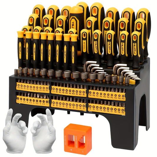 131-Piece Magnetic Screwdriver Set With Plastic Ranking, Includes Precision Screwdriver And Pick & Hook, Ratchet Driver And Hex Key, Nice Gifts
