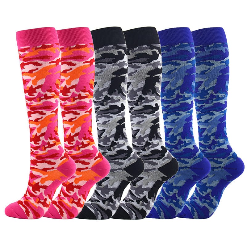 Factory direct exercise stress socks multi-color men and women outdoor running slogan Europe and America cross-border socks spot