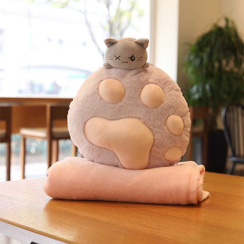 Cute cat palm pillow cat, air-conditioned blanket office nap home cushion three in one girl gift