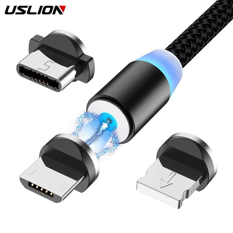 USLION magnetic suction data cable neutral custom data cable three-in-one blind suction charging cable suitable for Apple Type-C