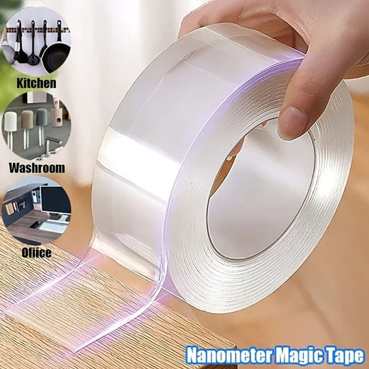 Revolutionize Your Home Decor with Transparent Nano Tape: Washable, Reusable, and Removable!