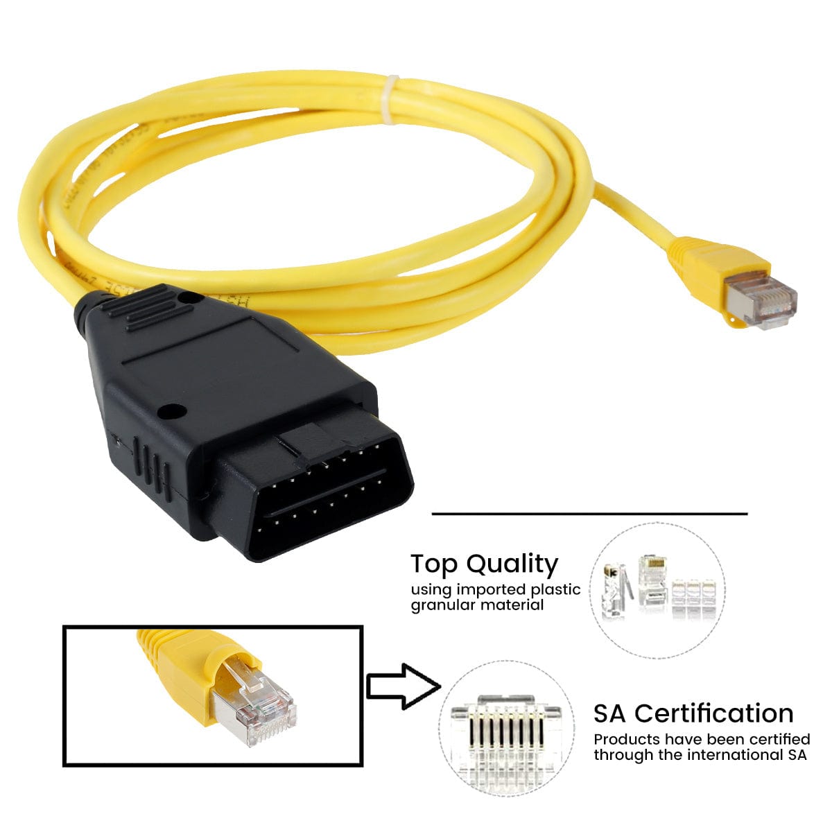 Ethernet To OBD Interface Cable Compatible With ENET Interface Cable E-SYS ICOM Coding F-Series Interface Car Connector Cable Car Diagnostic Tools