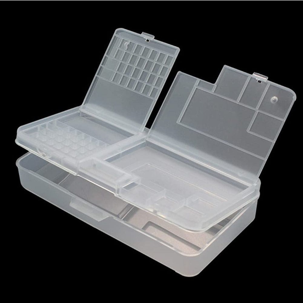 1pc Transparent Rectangle Plastic Storage Box Screw Holder Case Organizer Container Jewelry Nail Art Equipment Tools Case