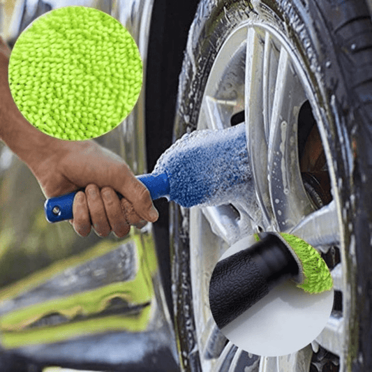 Motorcycle Car Wash Microfiber Wheel Tire Rim Brush Car Wheel Wash Cleaning For Car With Plastic Handle Tyre Mud Auto Washing Cleaner Tools