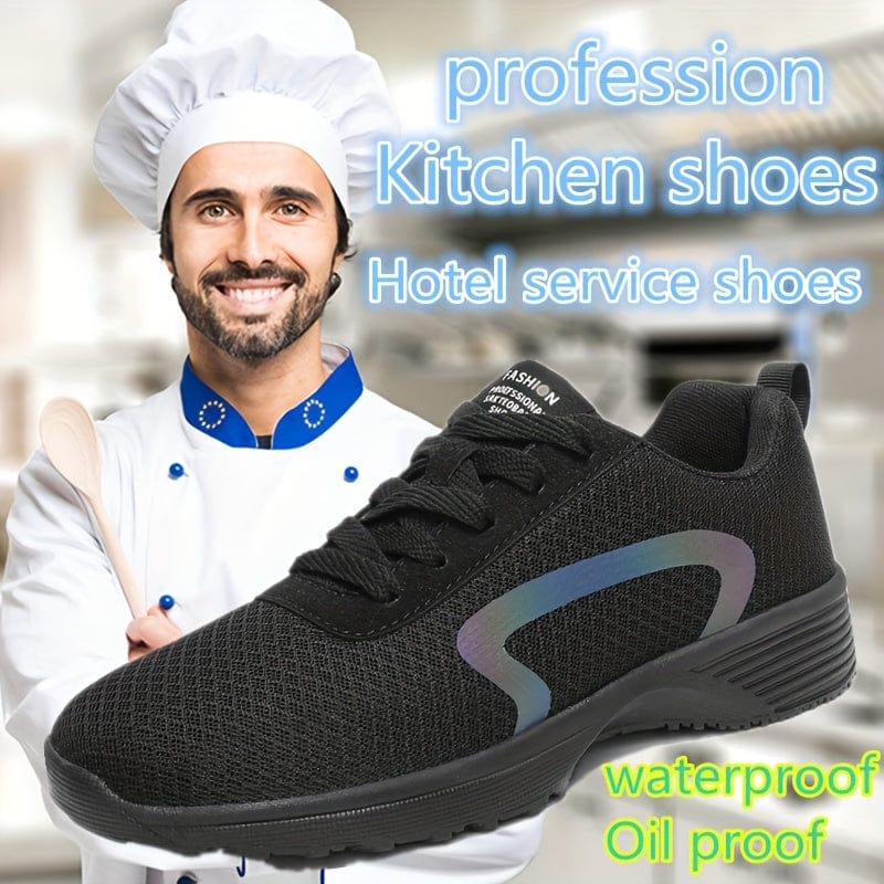 Men's Chef Shoes Food Service Restaurant Shoes, Slip Resistant Oil Resistant Shoes For Kitchen, Work Shoes