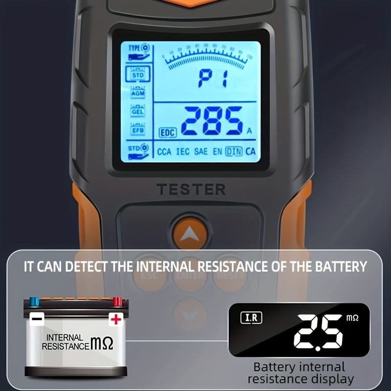 12V/24V Automotive Battery & Alternator Tester - Digital Analyzer for Cranking & Charging Systems - Test Range 3Ah - 200Ah