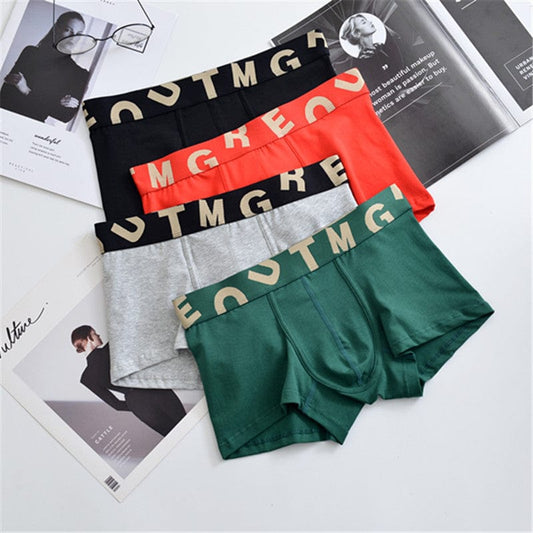 Men's underwear new cotton trend letter youth spring and autumn summer four seasons pants four-pole pants one generation