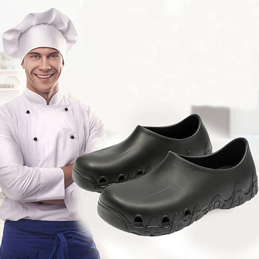 Men's Trendy Slip On EVA Chef Shoes, Comfy Non Slip Casual Durable Work Shoes For Men's Outdoor Activities