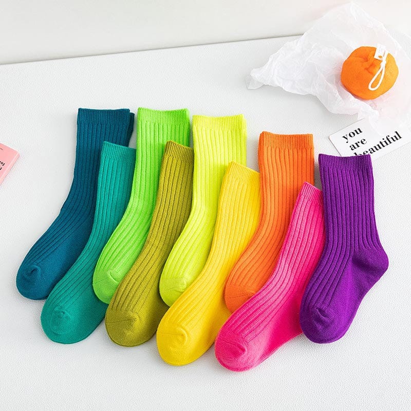Children's socks wholesale autumn and winter new Japanese solid color children's socks stack of stockings baby boy girls in stockings