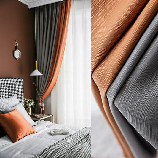 Nordic simulation silk muscle pattern shading curtain living room finished 2020 new bedroom splicing cloth manufacturers wholesale