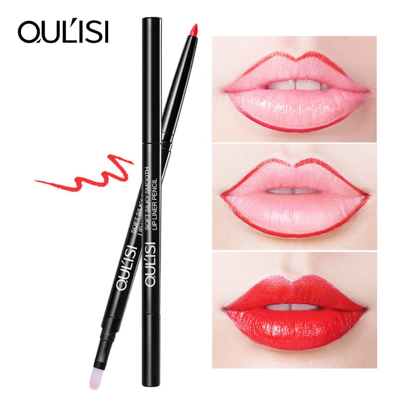 Ou Rig double-handed lip lines lip brush rotation telescopic double-headed red pen waterproof, no cup painting lip hook