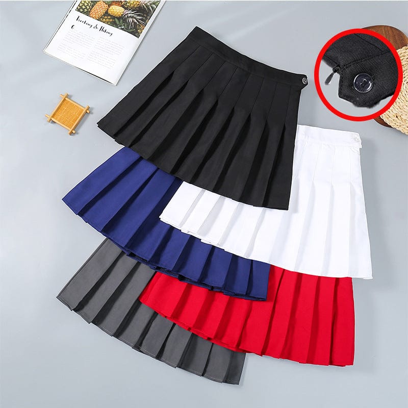 Half-length skirt 2021 new high waist short skirt large size A word skirt Korean version of the buckle Yiwu black pleated skirt female summer
