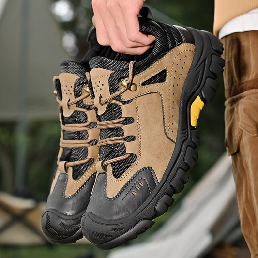 Men's Trendy Military Style Durable Hiking Boots, Comfy Non Slip Lace Up Shoes For Men's Outdoor Activities