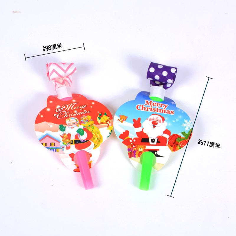 Factory wholesale foreign trade blowing dragon roll toys whistle 11cm children cartoon Christmas blow dragon whistle horn