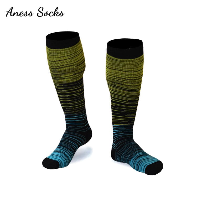 Spot gradient color new pressure socks men and women socks outdoor riding sports nylon socks compression socks