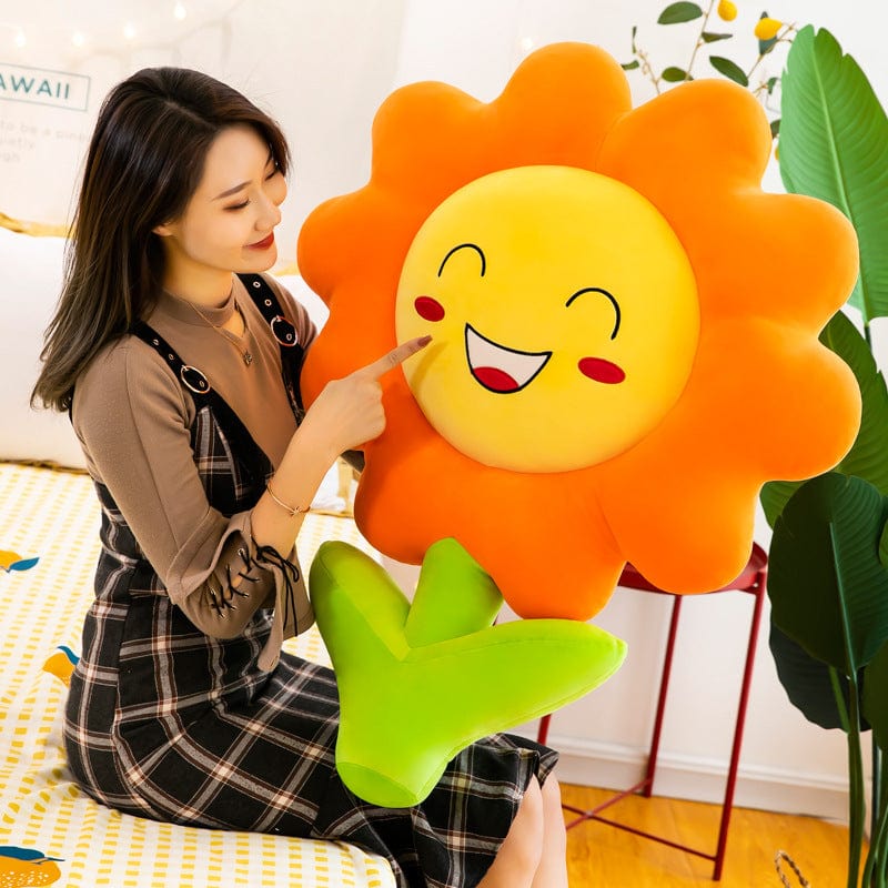 Factory direct creative sun flower seat plush toy doll doll multi-function cushion pillow children gift